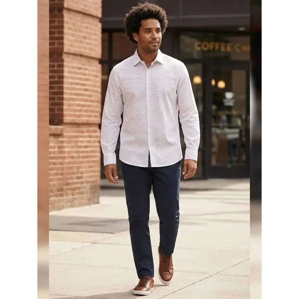Banana Republic Non-Iron Tailored Slim White Button-Up Shirt Men Size XXL